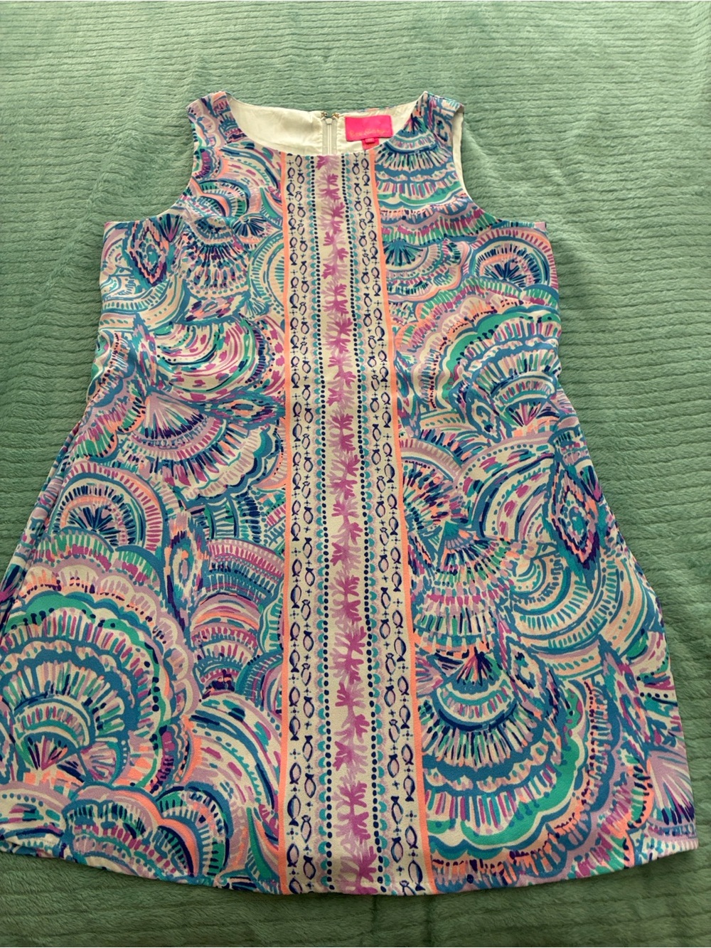 Lilly Pulitzer Multicolor Sleeveless Print Shift Romper - Pink & Blue - Picture 6 of 6